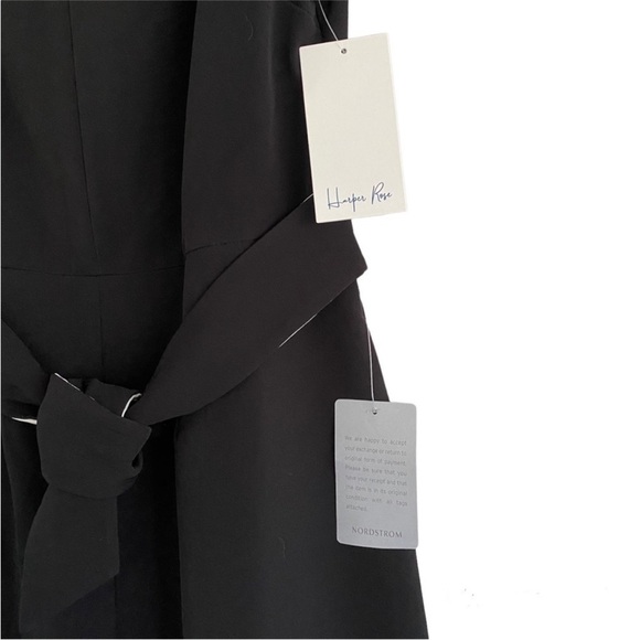 NWT Harper Rose Black & White Jumpsuit Nordstrom Cap Sleeve V-Neck Size 8 - Picture 6 of 12